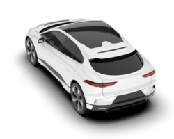 White city car isolated on transparent background. 3d rendering - illustration png