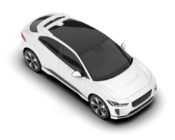 White city car isolated on transparent background. 3d rendering - illustration png