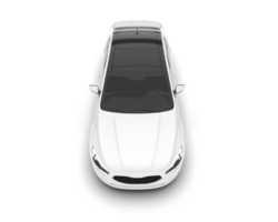 White city car isolated on transparent background. 3d rendering - illustration png