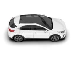 White city car isolated on transparent background. 3d rendering - illustration png