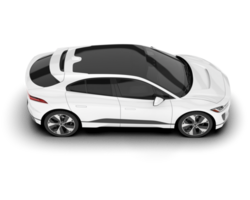 White city car isolated on transparent background. 3d rendering - illustration png