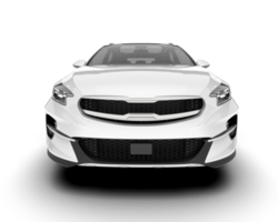 White city car isolated on transparent background. 3d rendering - illustration png