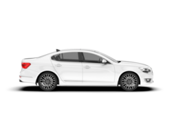 White city car isolated on transparent background. 3d rendering - illustration png