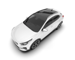 White city car isolated on transparent background. 3d rendering - illustration png