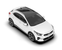 White city car isolated on transparent background. 3d rendering - illustration png