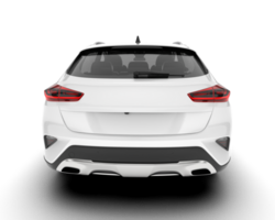 White city car isolated on transparent background. 3d rendering - illustration png