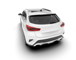 White city car isolated on transparent background. 3d rendering - illustration png