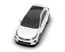 White city car isolated on transparent background. 3d rendering - illustration png