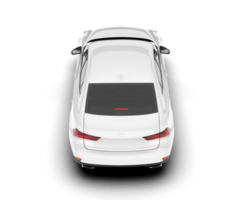 White city car isolated on transparent background. 3d rendering - illustration png