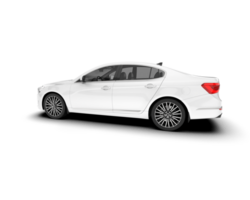 White city car isolated on transparent background. 3d rendering - illustration png