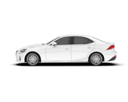 White city car isolated on transparent background. 3d rendering - illustration png