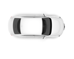 White city car isolated on transparent background. 3d rendering - illustration png