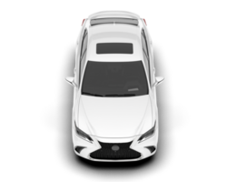 White city car isolated on transparent background. 3d rendering - illustration png