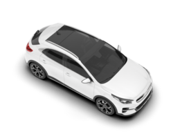 White city car isolated on transparent background. 3d rendering - illustration png