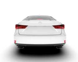 White city car isolated on transparent background. 3d rendering - illustration png