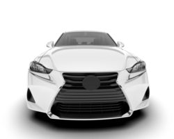 White city car isolated on transparent background. 3d rendering - illustration png