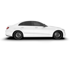 White city car isolated on transparent background. 3d rendering - illustration png