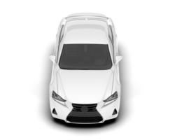 White city car isolated on transparent background. 3d rendering - illustration png