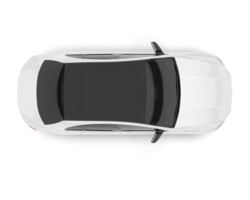 White city car isolated on transparent background. 3d rendering - illustration png