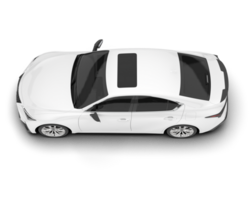 White city car isolated on transparent background. 3d rendering - illustration png