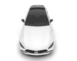 White city car isolated on transparent background. 3d rendering - illustration png