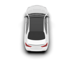 White city car isolated on transparent background. 3d rendering - illustration png