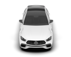 White city car isolated on transparent background. 3d rendering - illustration png