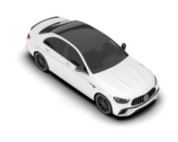 White city car isolated on transparent background. 3d rendering - illustration png