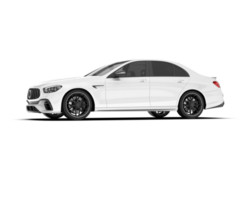 White city car isolated on transparent background. 3d rendering - illustration png