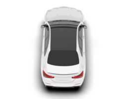 White city car isolated on transparent background. 3d rendering - illustration png