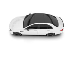 White city car isolated on transparent background. 3d rendering - illustration png