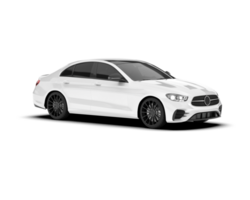 White city car isolated on transparent background. 3d rendering - illustration png