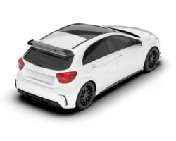 White city car isolated on transparent background. 3d rendering - illustration png