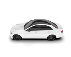 White city car isolated on transparent background. 3d rendering - illustration png