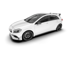 White city car isolated on transparent background. 3d rendering - illustration png