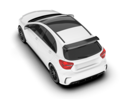 White city car isolated on transparent background. 3d rendering - illustration png