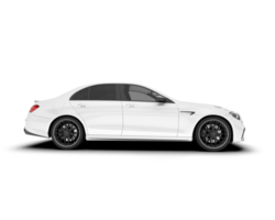 White city car isolated on transparent background. 3d rendering - illustration png