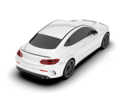 White city car isolated on transparent background. 3d rendering - illustration png