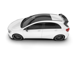 White city car isolated on transparent background. 3d rendering - illustration png