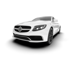 White city car isolated on transparent background. 3d rendering - illustration png