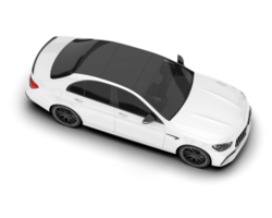 White city car isolated on transparent background. 3d rendering - illustration png