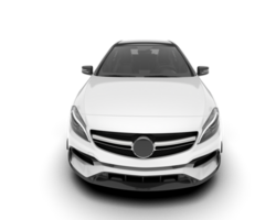 White city car isolated on transparent background. 3d rendering - illustration png