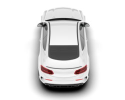 White city car isolated on transparent background. 3d rendering - illustration png