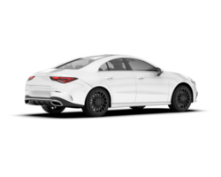 White city car isolated on transparent background. 3d rendering - illustration png