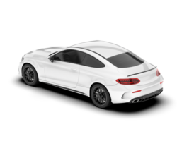 White city car isolated on transparent background. 3d rendering - illustration png