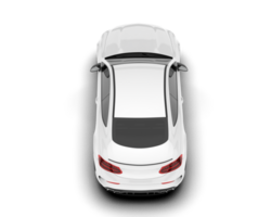 White city car isolated on transparent background. 3d rendering - illustration png