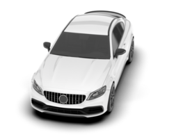 White city car isolated on transparent background. 3d rendering - illustration png