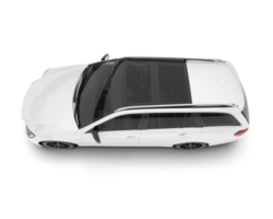 White city car isolated on transparent background. 3d rendering - illustration png