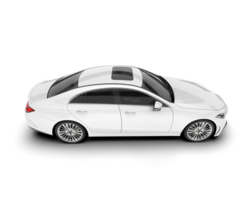 White city car isolated on transparent background. 3d rendering - illustration png