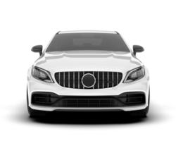 White city car isolated on transparent background. 3d rendering - illustration png